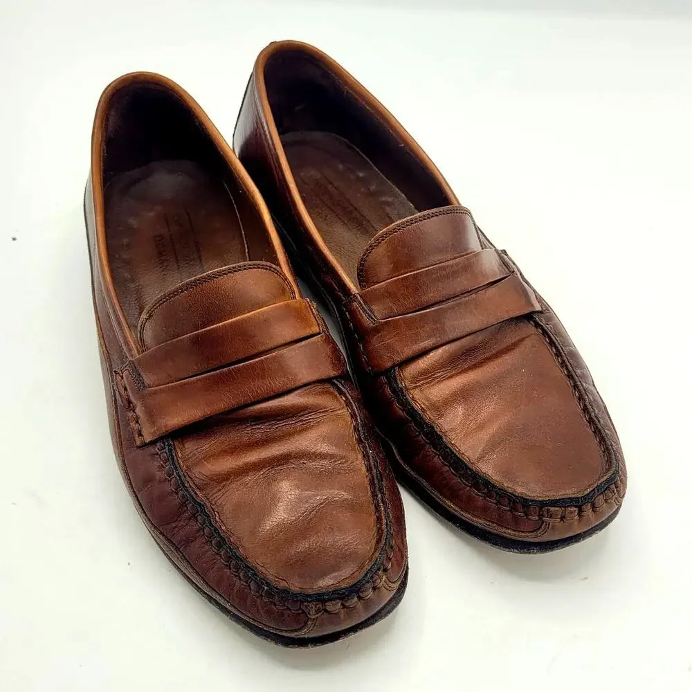 Johnston & Murphy Domani Brown Loafer Slip On Shoes Men's Size‎ 8M Made in Italy